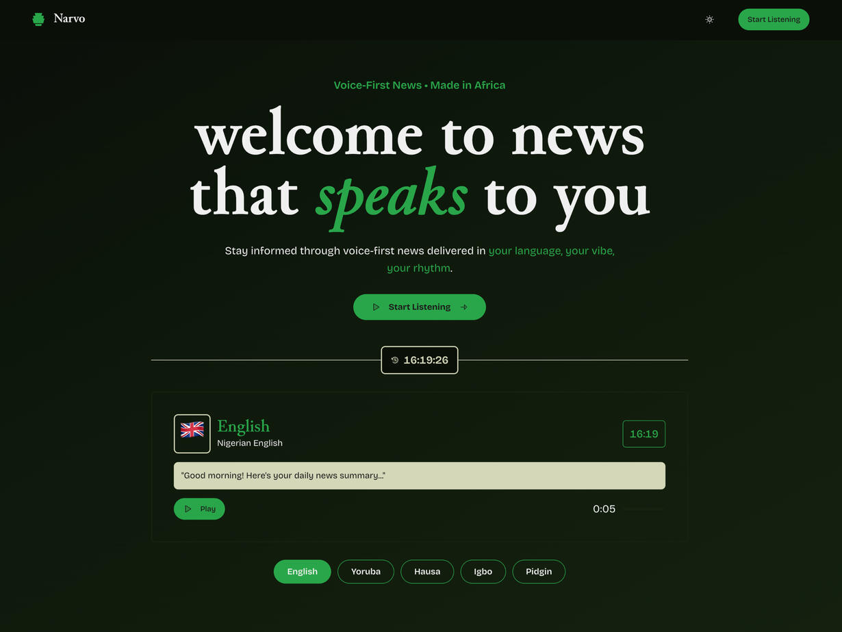 Narvo - Voice-First News Experience