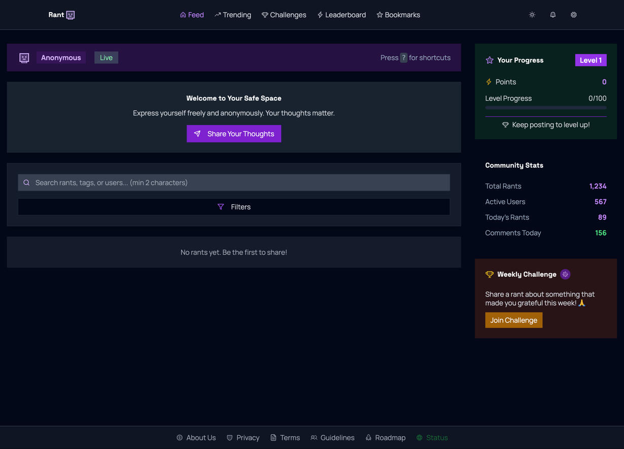 Rant - Express Yourself Anonymously